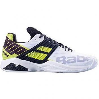 BABOLAT Propulse Fury Clay Men, Zapatillas de Tenis Hombre, White/Fluo Aero VNM, 45 EU