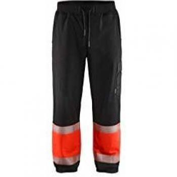 Pantalón de Sudadera Jogging Alta Visibilidad Negro/Rojo Talla M