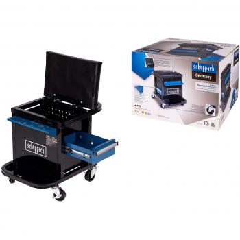 Taboret narzędziowy Scheppach TW900 - Taburete para herramientas con estructura robusta, superficie de trabajo amplia, ruedas giratorias para fácil movilidad, capacidad de carga alta, diseño ergonómico y almacenamiento integrado para herramientas