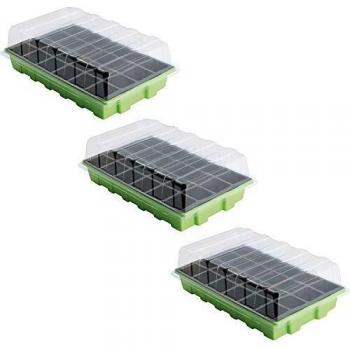 Semillero Germinación Invernadero 24 Compartimentos con Bandeja Anti Goteo Sets De 3 Piezas Siembra / Germinacion de Plantas