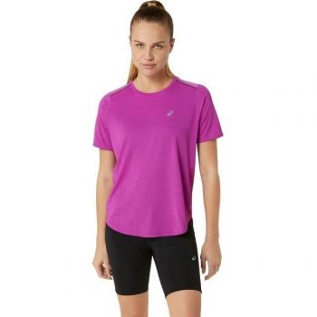 Camiseta de Mujer Asics Road de Manga Corta en Magenta