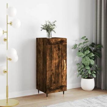 Aparador de madera de ingeniería 34,5x34x90 cm en roble ahumado, mueble de almacenaje para salón, buffet y armario auxiliar