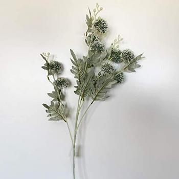 WELL HOME MOBILIARIO & DECORACIÓN Ramo de Cardo Artificial con 10 Cabezas de 78 cm de Largo, Vara Pompom
