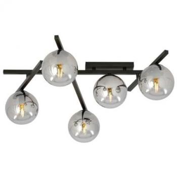Lámpara de Techo Smart EPIKASA, Acero con recubrimiento de polvo y Vidrio, Color Negro y Gris, Dimensiones 67x25x50 cm