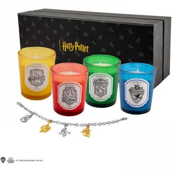 Cinereplicas Set de 4 Velas Aromáticas Harry Potter Casas de Hogwarts - Ambiente Acogedor
