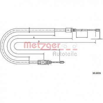 Cable de freno de mano Metzger 10.6036 para Peugeot 207, trasero izquierdo y derecho, compatible con modelos de 3/5 puertas