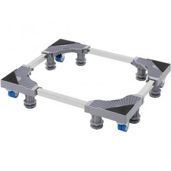 Base Ajustable para Lavadora con Ruedas y Patas, Ancho 38-66 cm, Carga 350 kg, Color Gris/Silver, de Metal