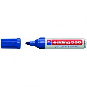 edding 550-003 - Marcador permanente con punta redonda, 3 - 4 mm, 10 unidades, color azul