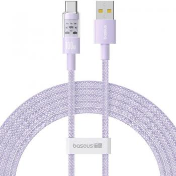 Cable de carga rápida Baseus Gem USB A a USB C 2 m 100 W morado