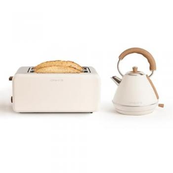 Pack Retro Tostadora Pequeña y Hervidor de Agua Pastel 1L