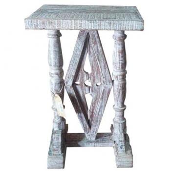 Mesa de madera marrón 33x28x50h cm de estilo Artesanal WANDERLUST DECO con acabado artesanal