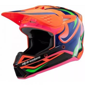 Alpinestars Casco de Cross Niño SM3 Deegan ECE06 Naranja Flúor-Púrpura-Rosa
