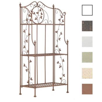 CLP Estantería decorativa de hierro REUS, 58 x 33 cm, Altura 118 cm, 3 baldas, plegable