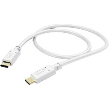 Cable USB-C Hama de 1.5 metros en color blanco con conexión USB-C