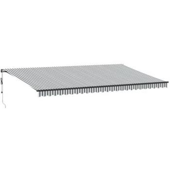 Toldo retráctil automático gris antracita y blanco 600x350 cm vidaXL