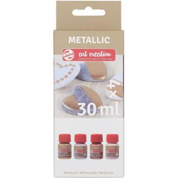 Set 4 Botes Pintura Metalizada Talens Art Creation Multicolor