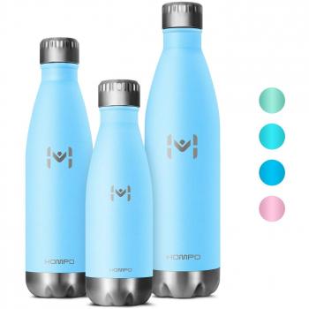 HOMPO Botella de Agua de Acero Inoxidable Botella Aislada al Vacío,diseño de Pared Doble,Sin Bpa & Eco Friendly,Adecuada para Viaje, Deporte, Bicicleta, Gimnasio