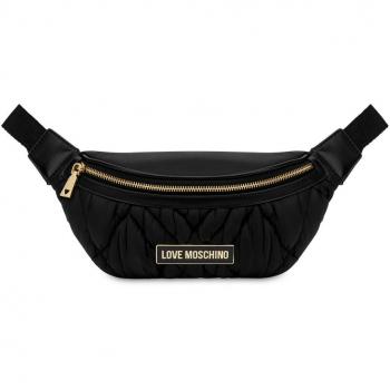 Love Moschino JC4160PP1 Women's Hip Bag in Black, Stylish Belt Bag with Logo Detail, One Size