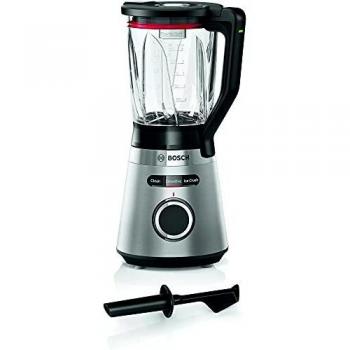 Bosch VitaPower Batidora de Vaso, 1200 W, 1.5 litros, 80 Decibelios, Plástico, 3 Velocidades, Acero y Negro