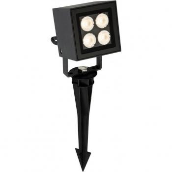 Foco LED Spike Cuadrado Grafito IP54 4 Luces Aplique de Pared Exterior