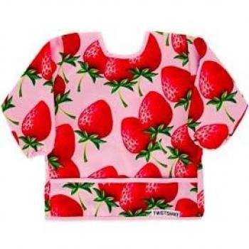 Babero Twistshake Manga Larga Impermeable Estampado de Fresas 1 Unidad