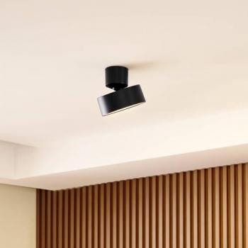 Foco LED Orientable Lindby Nivoria, Negro, Aluminio