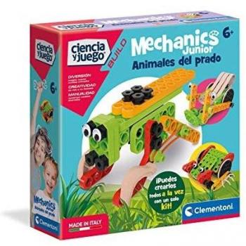 Clementoni-55371 - Mechanics Junior - Animales del Prado - juego construcciones animales a partir de 6 años