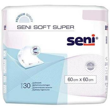 Seni Soft Super Absorbent Disposable Underpads, 60x60 cm, 30 Count