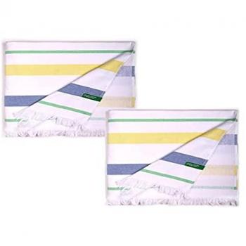 Toallas Benetton Set 2 Unidades 80x165cm 350GSM 100% Algodón Azul/Amarillo