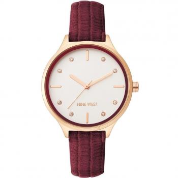 Reloj Mujer Nine West NW_2556RGBY - Reloj de pulsera para mujer, diseño elegante, caja de acero inoxidable, correa de silicona color rosa y amarillo, esfera analógica con números romanos, resistente al