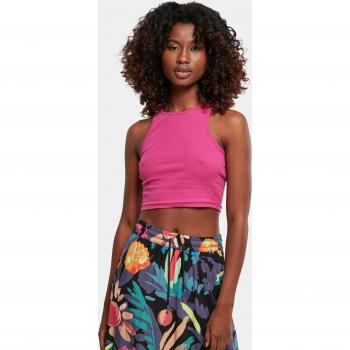 Urban Classics Women's Cropped Rib Tank Top - Light Purple