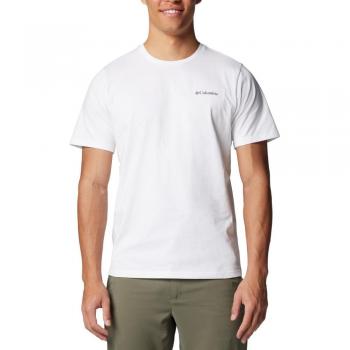 Camiseta de Hombre Columbia Explorers Canyon™ Back de Manga Corta en Color Blanco y Torn Moo, Talla XL