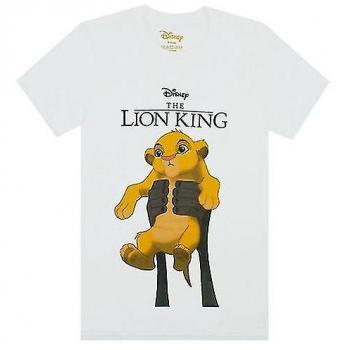 Camiseta Blanca de Mujeres/Damas El Rey León Círculo de la Vida Simba