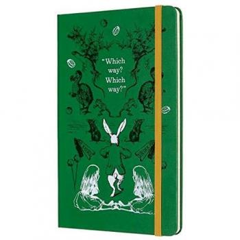Moleskine - Agenda Semanal de 12 Meses para 2020 Alicia en el País de las Maravillas Edición Especial Verde con Tapa Dura y Cierre Elástico, Tamaño Grande 13 x 21 cm, 144 Páginas