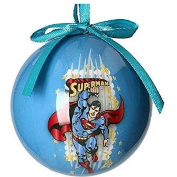 Universo DC Superman Bola de Navidad, Blanco, 8x8x8