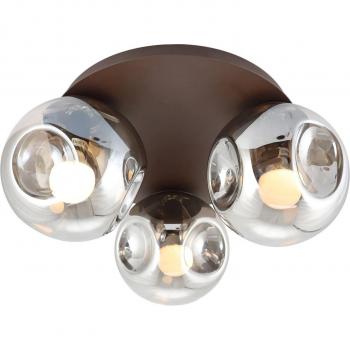 Lámpara de techo Lindby Valentina, diseño moderno, color gris, material cristal y metal, casquillo E14, diámetro 36,6 cm, adecuada para salón y comedor