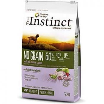 Nature's Variety Original No Grain - Pienso para perros adultos con pavo deshuesado, 12 kg