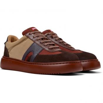CAMPER Runner K21 Women's Sneakers - Cotton Fabric, Size 41 (10) - Brown, Red, Purple