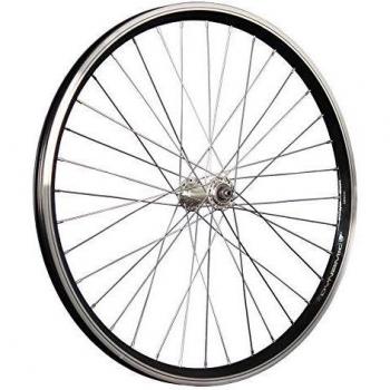 Rueda Delantera de Bicicleta 24 Pulgadas Doble Pared Negro/Plateado