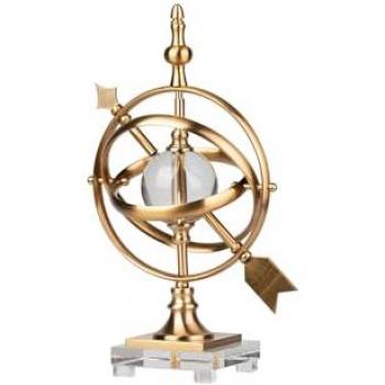 Figura Decorativa de Metal y Cristal 29x22x49 cm - Diseño Elegante y Tamaño Generoso
