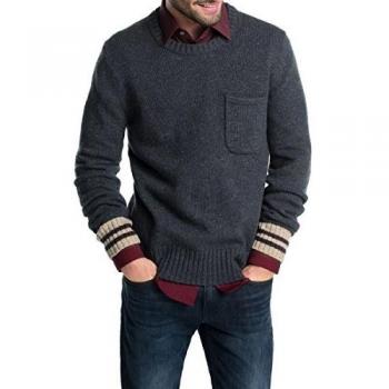 ESPRIT Mit Kontrastfarbigem Rippbündchen - Jersey para hombre, color blau