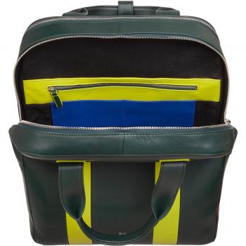 Mochila grande de hombre de piel para portátil 16' con doble cremallera Dudu