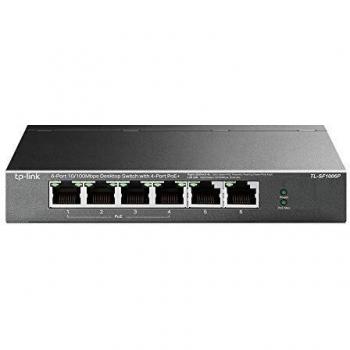 TP-Link 6-Port 10/100 Mbps Desktop PoE Switch with 4-Port PoE+, Works with IEEE 802.3af/at Compliant PDs, Up to 250 m Data and Power Transmitting Range under Extend Mode, Plug and Play