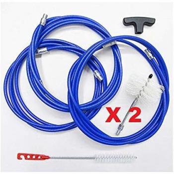 Kit de limpieza para estufas - 9 m y 2 cepillos de 80 mm para conductos de humos