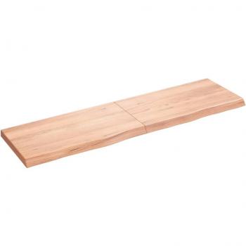 vidaXL Wall Shelf - Light Brown, 180x50x(2-6) cm, Treated Solid Wood Oak