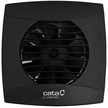 Cata, extractor de Baño, Modelo UC-10 STD BLACK, Extractor silencioso, Serie U - Confort, Motor de Bajo Consumo, Serie Estandar, Clase de Eficiencia Energética B, negro. 150 x 150 x 77,5
