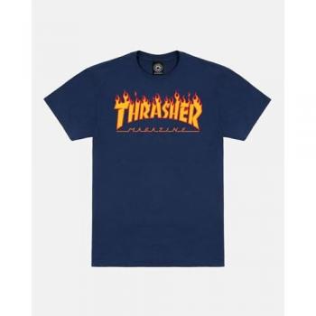 Camiseta Thrasher Flame Azul Unisex Adulto de Manga Corta