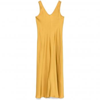 Forte Forte Women's Satin Long Dress in Yellow | Size M | Maxi Dress