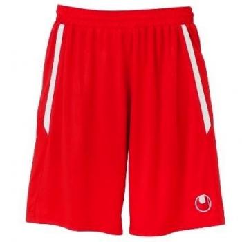 uhlsport Hose Team Shorts - Pantalones cortos de balonmano para hombre, color rojo/blanco, talla 2XL