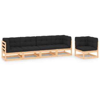Conjunto de muebles de jardín de 6 piezas con cojines
